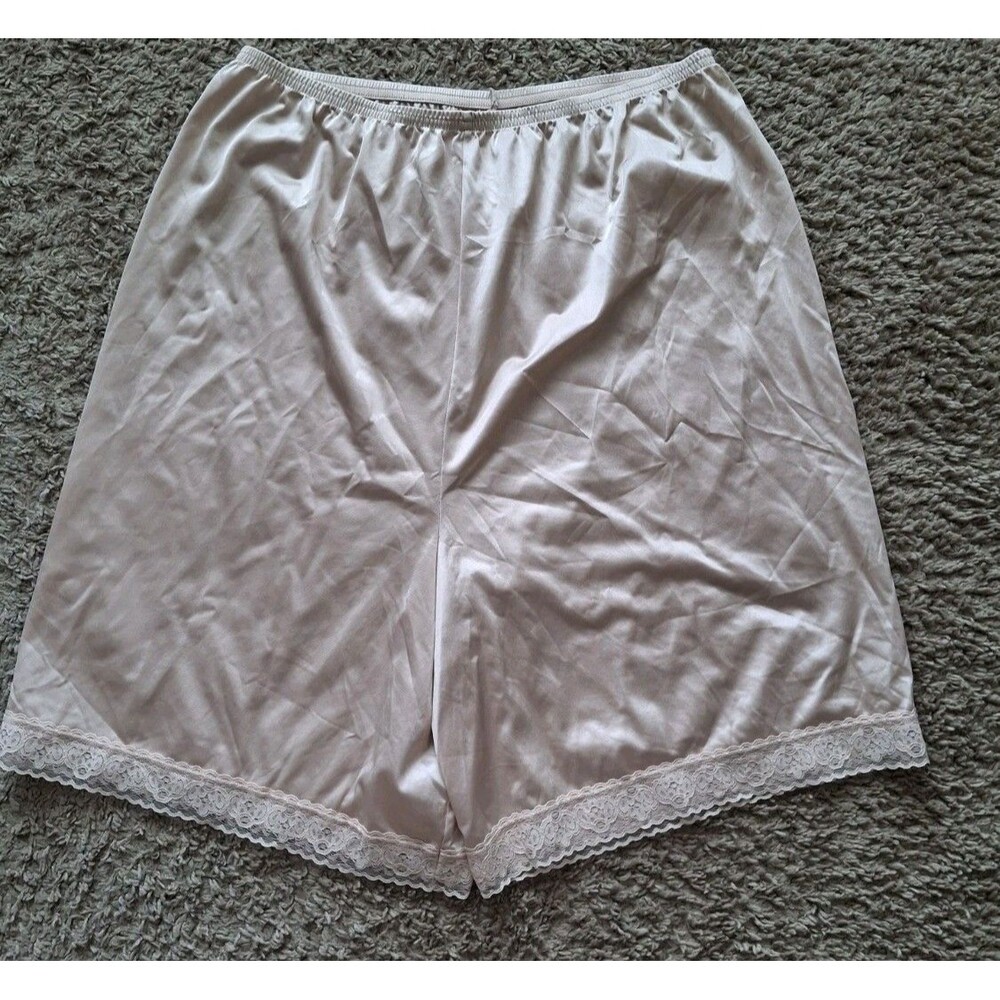 Vintage Vanity Fair Bloomers Pettipants Large 20 Beige Nylon Lace Sissy Lingerie